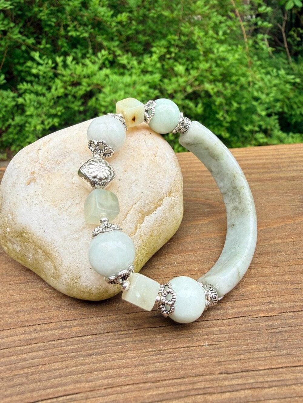 Natural Jade Half Bangle Bracelet